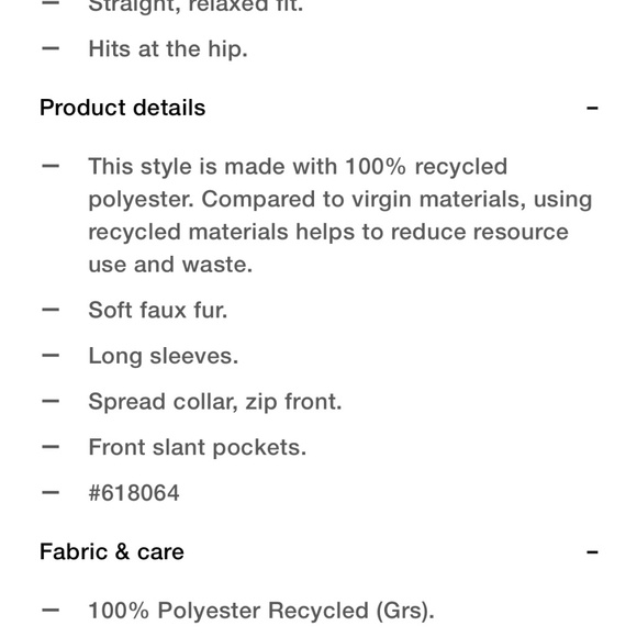 Gap Factory Relaxed Recycled Faux Fur Jacket Natural Large NWT - Picture 6 of 6